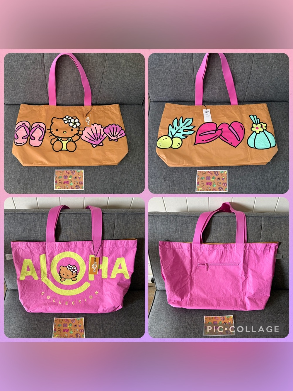 ALOHA Collection x Hello Kitty Hawaii Exclusive Reversible Holo Holo Tote Bag - Picture 8 of 16
